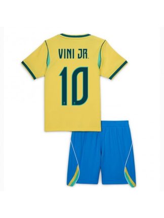 Otroški Nogometni dresi kompleti Brazilija SP 2026 Vinicius Junior #10 Domači