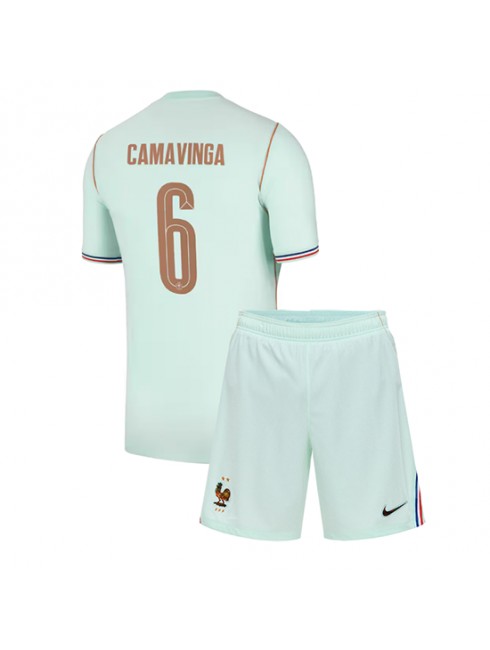 Otroški dresi za nogomet kompleti Francija Eduardo Camavinga #6 Gostujoči SP 2026