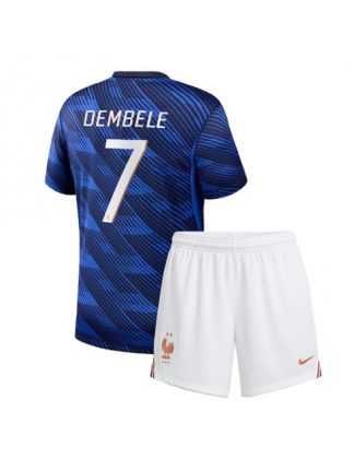 Otroški Nogometni dresi kompleti Francija Ousmane Dembele #7 Domači SP 2026