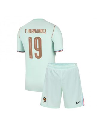 Poceni nogometni dresi kompleti Francija SP 2026 Theo Hernandez #19 Gostujoči za otroke