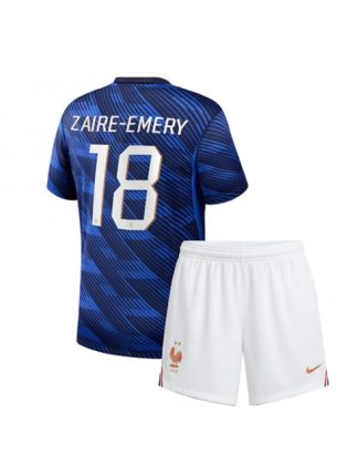 Kupiti Otroški Nogometni dresi kompleti Francija SP 2026 Warren Zaire-Emery #18 Domači