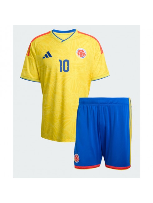 Otroški Nogometni dresi kompleti Kolumbija SP 2026 James Rodriguez #10 Domači