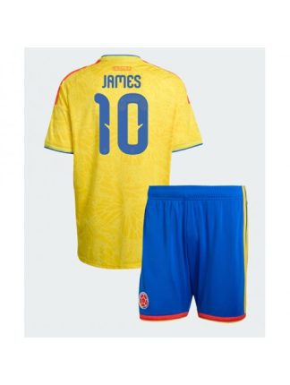 Otroški Nogometni dresi kompleti Kolumbija SP 2026 James Rodriguez #10 Domači