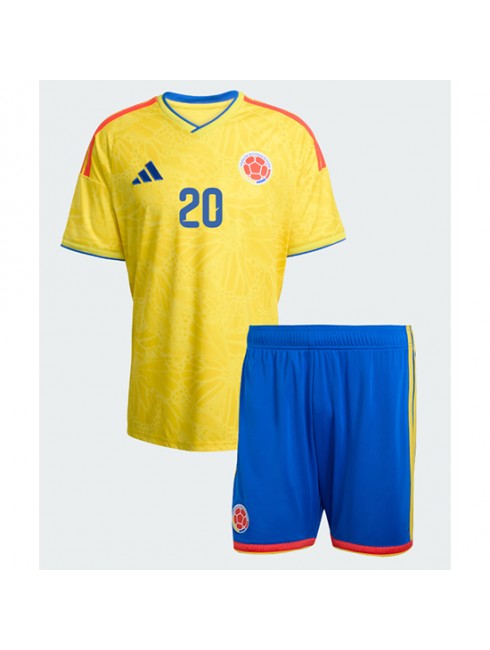 Otroški Nogometni dresi kompleti Kolumbija SP 2026 Juan Fernando Quintero #20 Domači