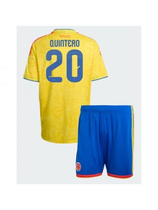 Otroški Nogometni dresi kompleti Kolumbija SP 2026 Juan Fernando Quintero #20 Domači