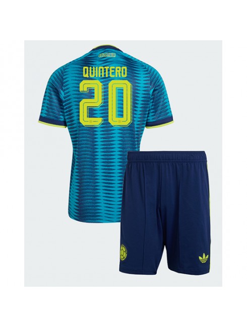 Otroške nogometne majice kompleti Kolumbija SP 2026 Juan Fernando Quintero #20 Gostujoči