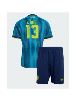 Otroški Nogometni dresi kompleti SP 2026 Kolumbija Yerry Mina #13 Gostujoči