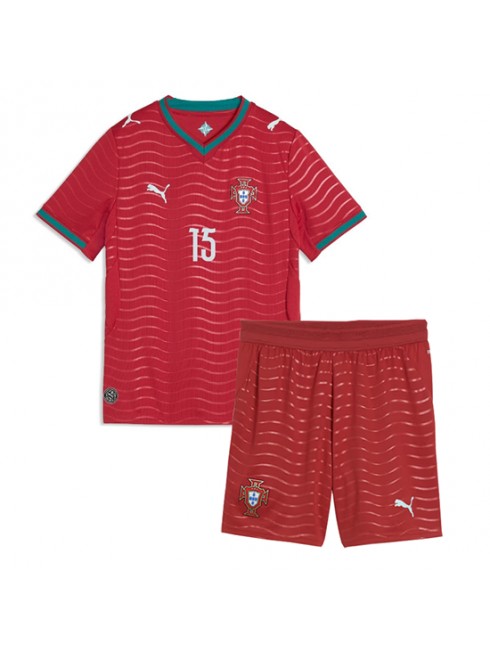 Otroški Nogometni dresi kompleti Portugalska Joao Neves #15 Domači SP 2026