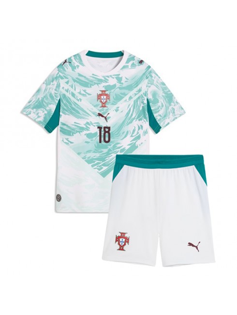 Otroški Nogometni dresi kompleti Portugalska SP 2026 Pedro Neto #18 Gostujoči