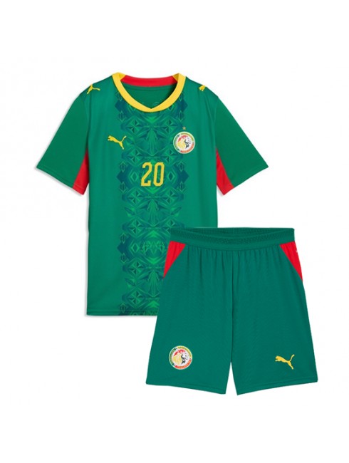 Otroški Nogometni dresi kompleti reprezentance Senegal SP 2026 Habib Diallo #20 Gostujoči
