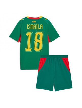 Otroški kompleti Senegal SP 2026 Gostujoči nogometni dresi z imenom Ismaila Sarr #18