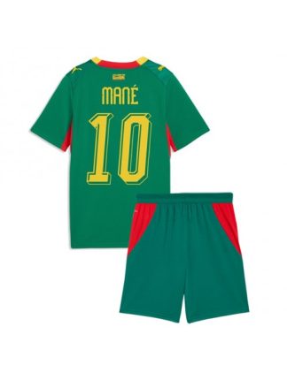 Otroški Nogometni dresi kompleti Senegal SP 2026 Sadio Mane #10 Gostujoči zelena