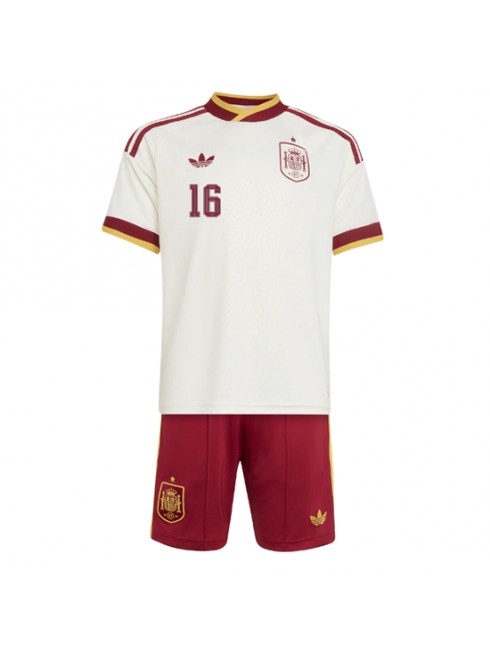 Otroški nogometni dresi reprezentance Španija SP 2026 Rodri Hernandez #16 Gostujoči