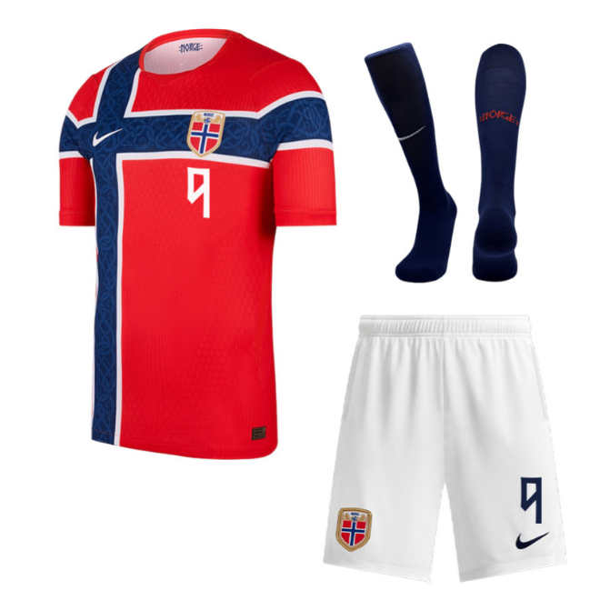 Erling Haaland #9 Otroški nogometni dresi Norveška SP 2026 Domači-1