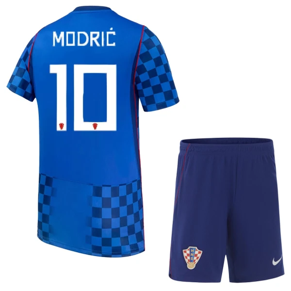 Hrvaška SP 2026 nogometni dresi kompleti za otroke Gostujoči tisk Luka Modrić 10