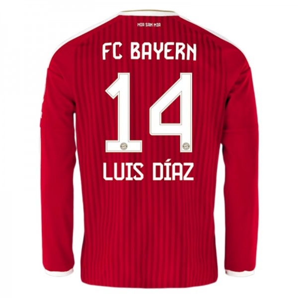 Moški nogometni dresi FC Bayern München Domači 2026-27 Luis Díaz #14 Dolgi Rokav