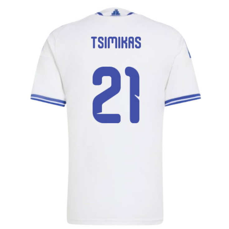 Moški Nogometni dresi reprezentance Grčija SP 2026 Kostas Tsimikas #21 Domači