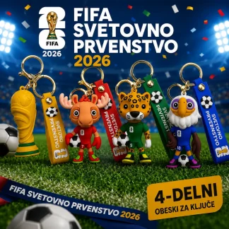Nogometni Obeski za Ključe 4-delni Komplet | Navijaški Dodatki SP 2026