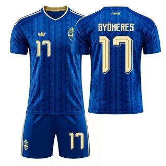Otroški nogometni dresi kompleti Švedska Gostujoči SP 2026 Viktor Gyökeres 17