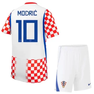 Poceni Otroški nogometni dresi kompleti Hrvaška SP 2026 Luka Modrić #10 Domači