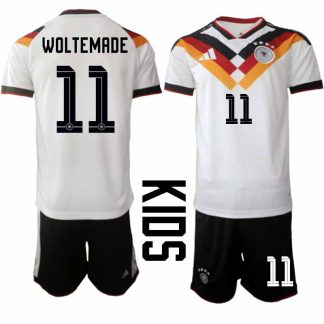 Poceni Otroški nogometni dresi Nemčija DFB SP 2026 Nick Woltemade #11 Domači