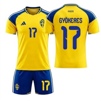 Viktor Gyökeres #17 Švedska Domači SP 2026 Otroški nogometni dresi kompleti