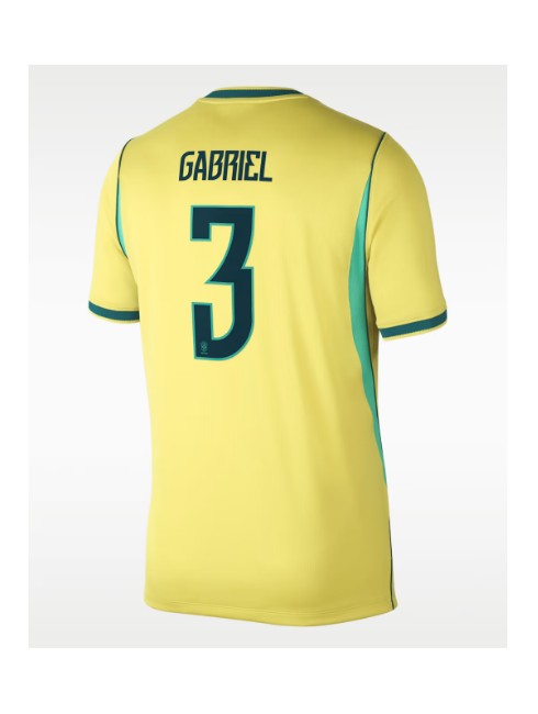 Moški Nogometni dresi Brazilija SP 2026 Gabriel Magalhaes #3 Domači rumena