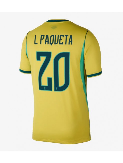Moški Nogometni dresi Brazilija SP 2026 Lucas Paqueta #20 Domači rumena