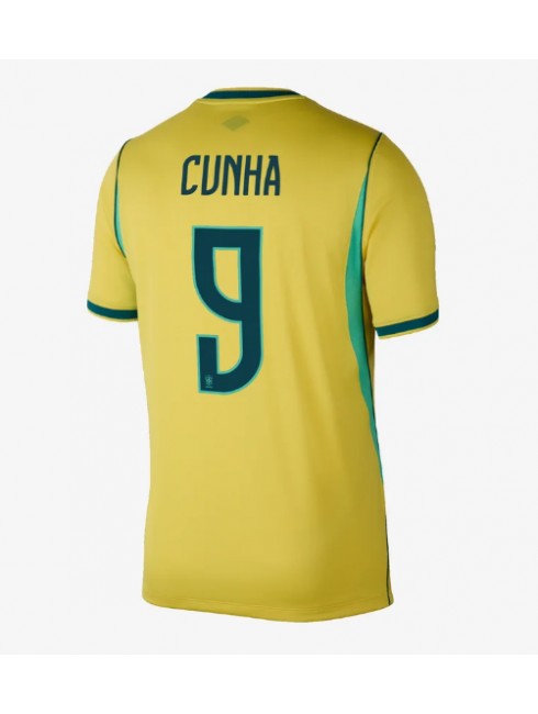 Moški Nogometni dresi Brazilija SP 2026 Matheus Cunha #9 Domači rumena