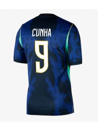 Moški Nogometni dresi Brazilija SP 2026 Matheus Cunha #9 Gostujoči modra