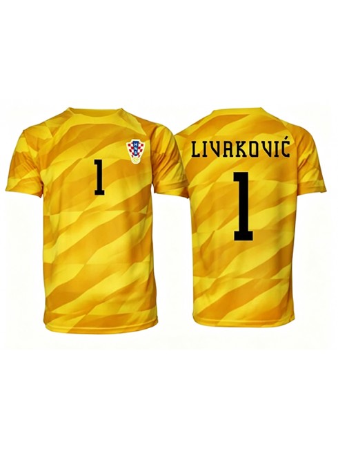 Moški Vratar dresi Hrvaška SP 2026 Dominik Livakovic #1 Domači rumena