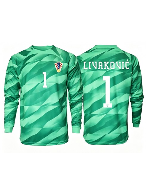 Kupiti Vratarski dres Hrvaška SP 2026 Dominik Livakovic #1 Vratar Gostujoči Dolgi rokav
