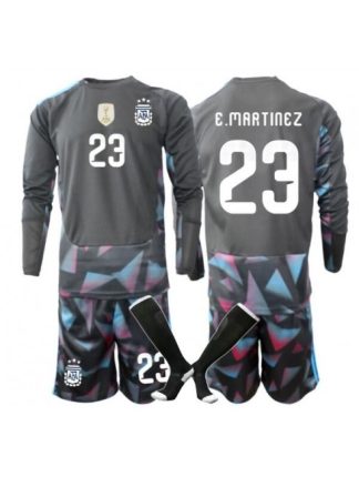 Otroški Vratarski dres kompleti Argentina SP 2026 Emiliano Martinez #23 Domači Dolgi rokav (+ hlače)