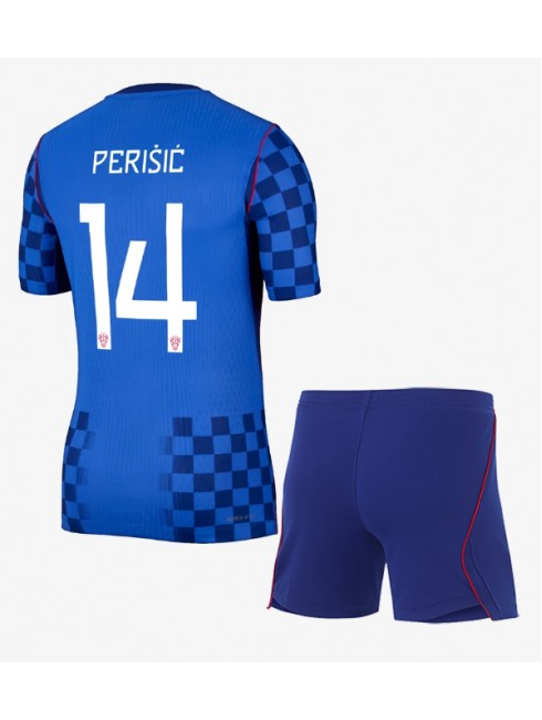 Otroški Nogometni dresi kompleti Hrvaška SP 2026 Ivan Perisic #14 Gostujoči