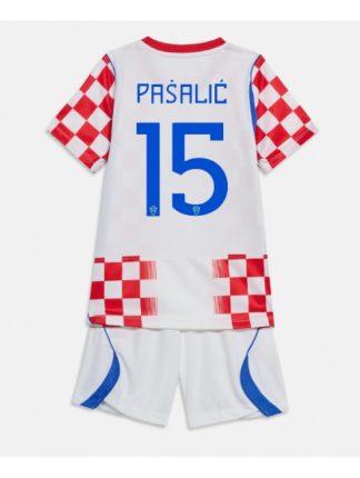 Otroški Nogometni dresi kompleti Hrvaška SP 2026 Mario Pasalic #15 Domači