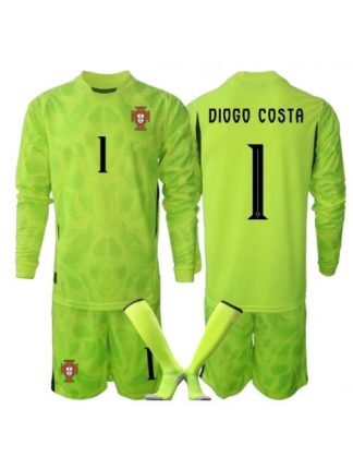 Otroški Nogometni dresi kompleti Portugalska SP 2026 Diogo Costa #1 Vratar Domači Dolgi rokav (+ hlače)