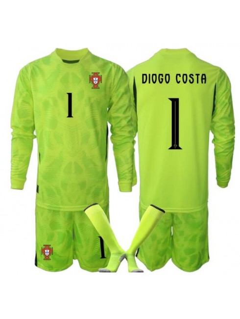 Otroški Nogometni dresi kompleti Portugalska SP 2026 Diogo Costa #1 Vratar Domači Dolgi rokav (+ hlače)