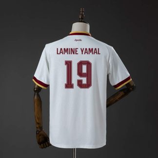 Poceni nogometni dresi Španija SP 2026 Lamine Yamal #19 Gostujoči– izdaja prvakov