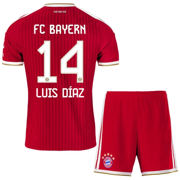 Poceni Otroški nogometni dresi FC Bayern München Luis Díaz 14 Domači 2026-27