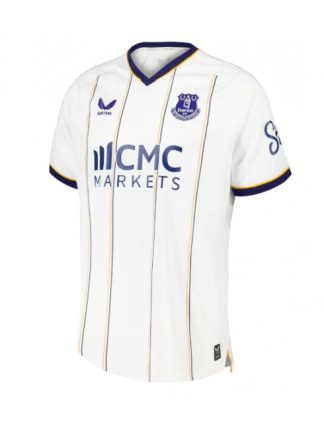 Moški Nogometni dresi Everton Gostujoči 2026-27 bela z lastnim imenom