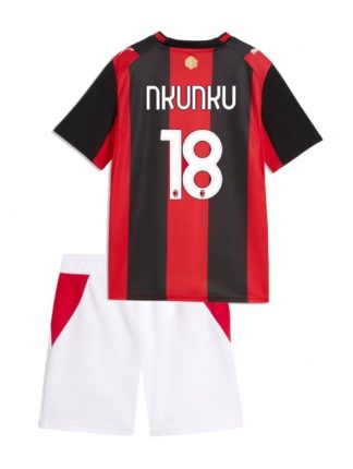 Otroški Nogometni dresi kompleti AC Milan Christopher Nkunku #18 Domači 2026-27