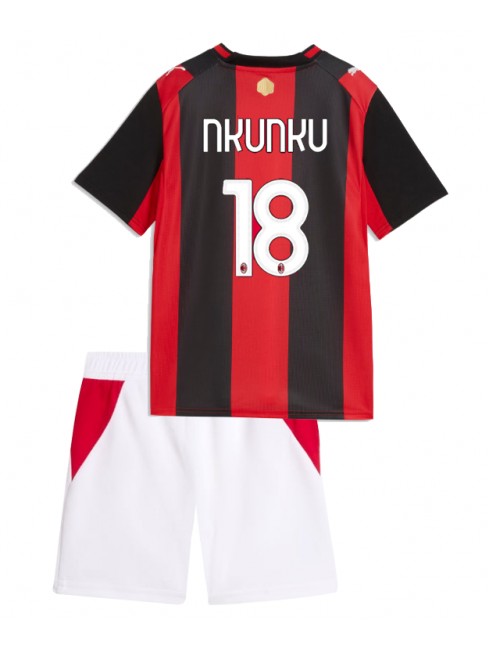 Otroški Nogometni dresi kompleti AC Milan Christopher Nkunku #18 Domači 2026-27