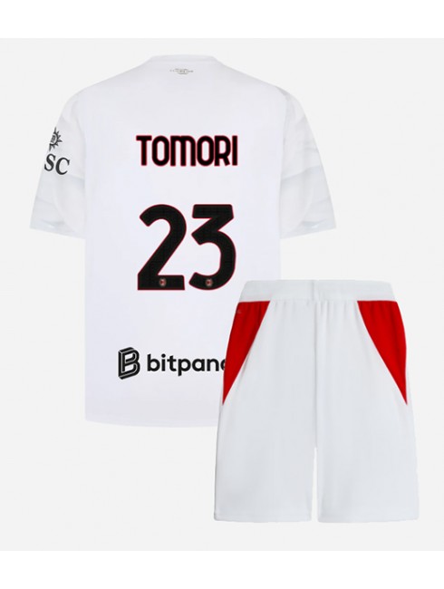 Otroški Nogometni dresi kompleti AC Milan 2026-27 Fikayo Tomori #23 Gostujoči