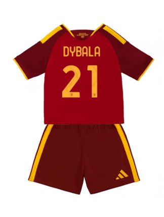 Paulo Dybala #21 Otroški Nogometni dresi kompleti 2026-27 AS Roma Domači rdeča