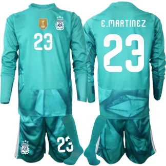Emiliano Martinez #23 Otroški Vratarski dres kompleti Argentina SP 2026 Dolgi rokav (+ hlače)
