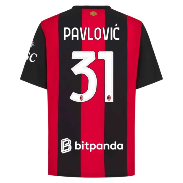 Moški nogometni dresi AC Milan Strahinja Pavlovic #31 Domači 2026-27