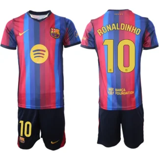 Nogometni dresi kompleti tisk Ronaldinho 10 FC Barcelona 2026-27 Domači