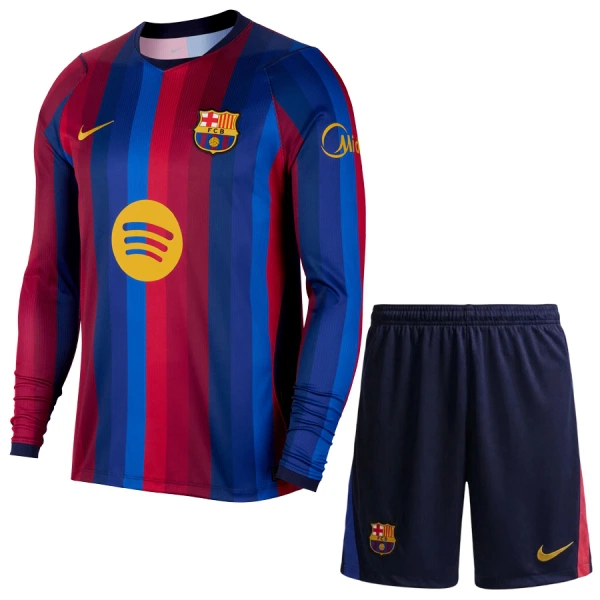 Nogometni dresi za otroke FC Barcelona 2026-27 Domači Dolgi Rokav + Kratke hlače