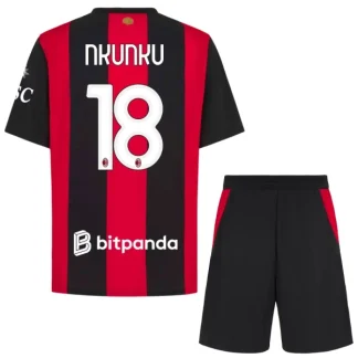 Otroški nogometni dresi kompleti AC Milan Christopher Nkunku #18 Domači 2026/27