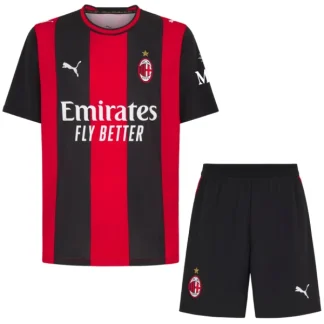 Otroški nogometni dresi kompleti AC Milan Domači 2026/27 črna in rdeča